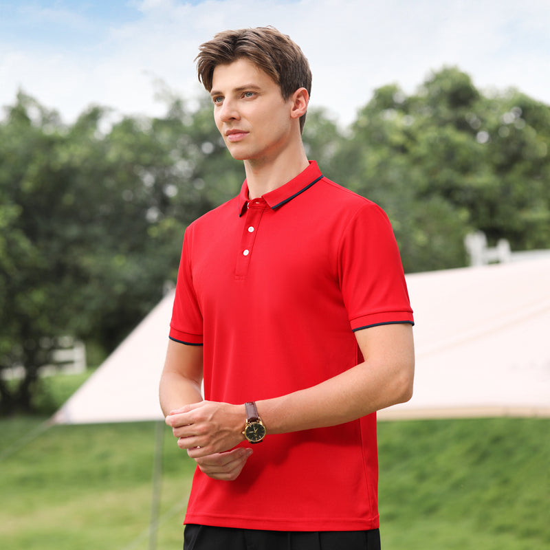 Men Solid Polo Collar T-shirt