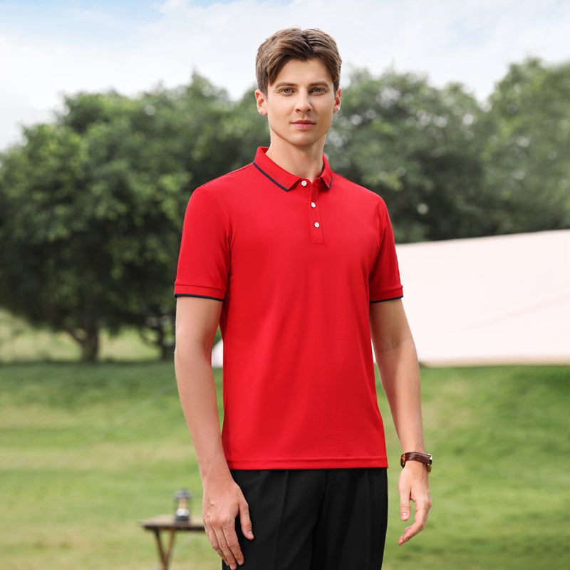 Men Solid Polo Collar T-shirt
