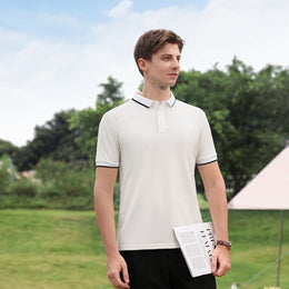 Men Solid Polo Collar T-shirt
