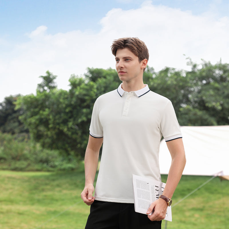 Men Solid Polo Collar T-shirt