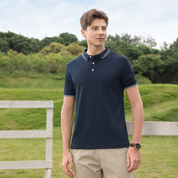 Men Solid Polo Collar T-shirt