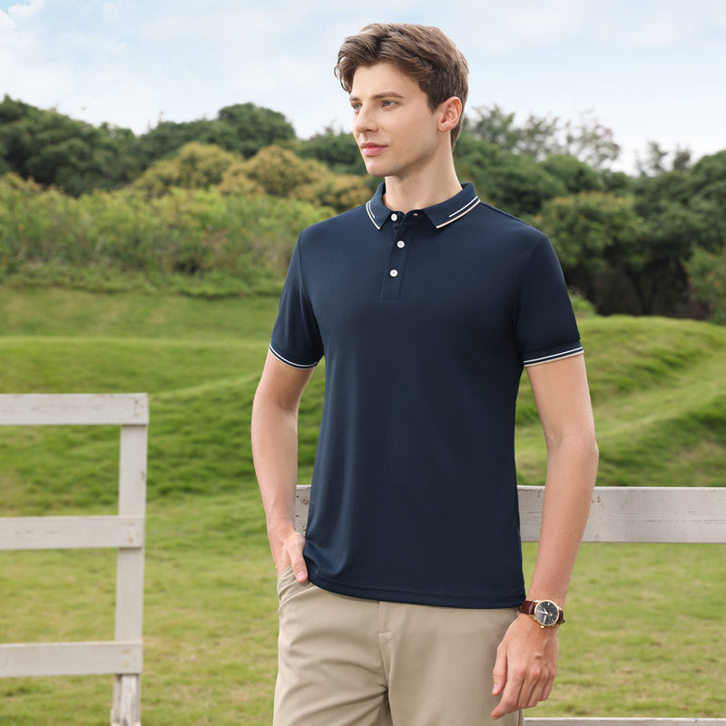 Men Solid Polo Collar T-shirt