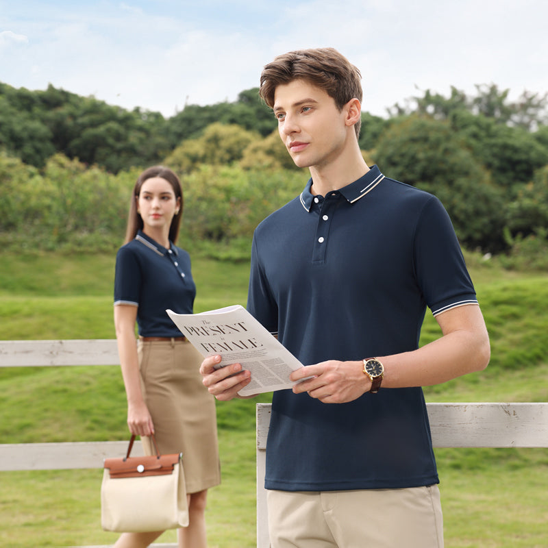 Men Solid Polo Collar T-shirt