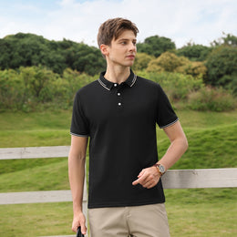 Men Solid Polo Collar T-shirt