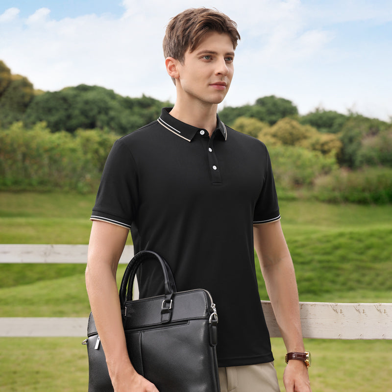 Men Solid Polo Collar T-shirt