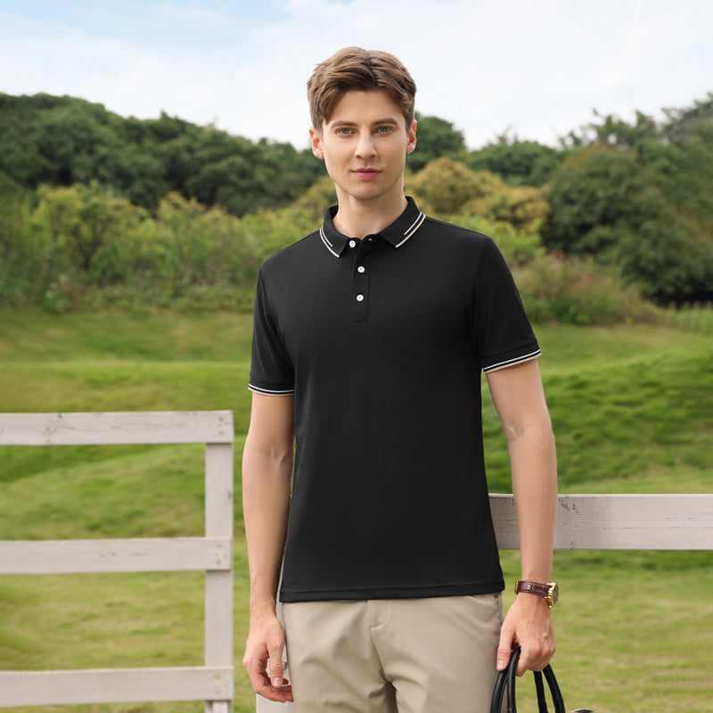 Men Solid Polo Collar T-shirt