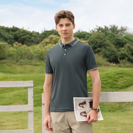 Men Solid Polo Collar T-shirt