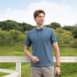 Men Solid Polo Collar T-shirt