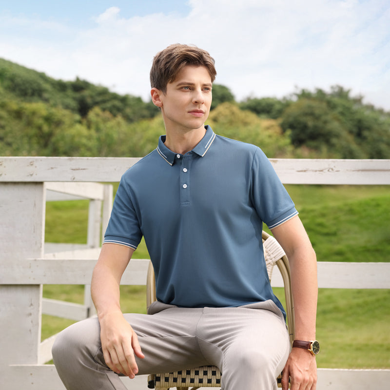 Men Solid Polo Collar T-shirt