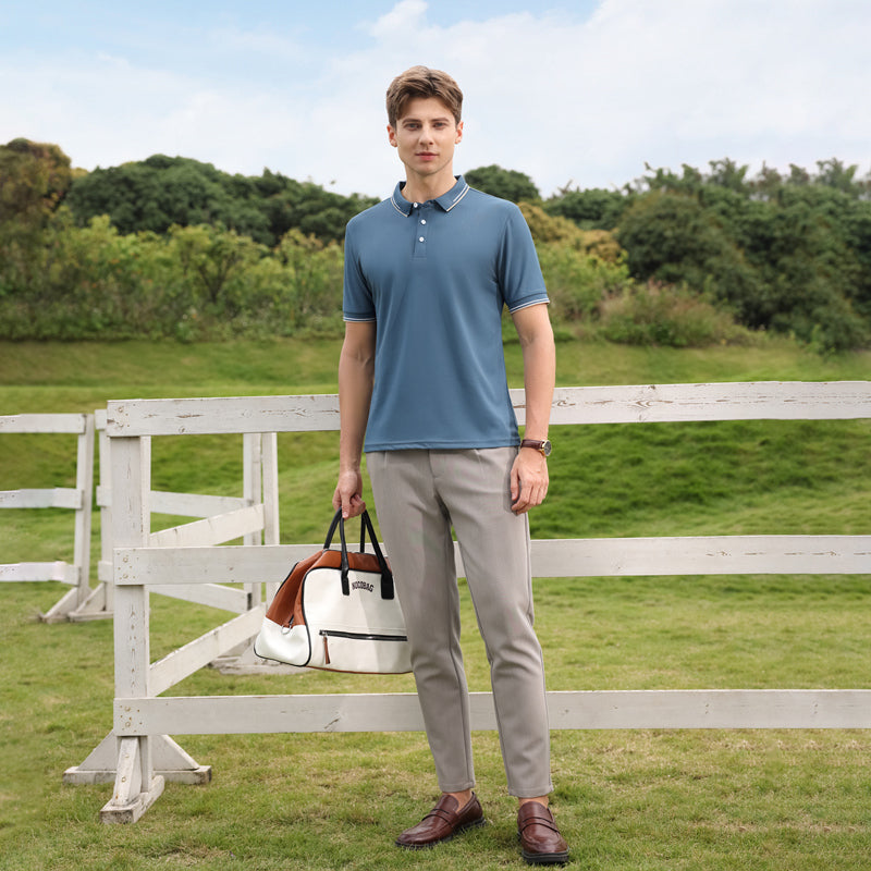 Men Solid Polo Collar T-shirt