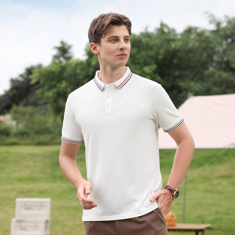 Men Solid Polo Collar T-shirt