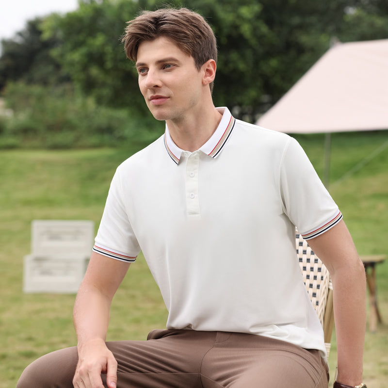 Men Solid Polo Collar T-shirt