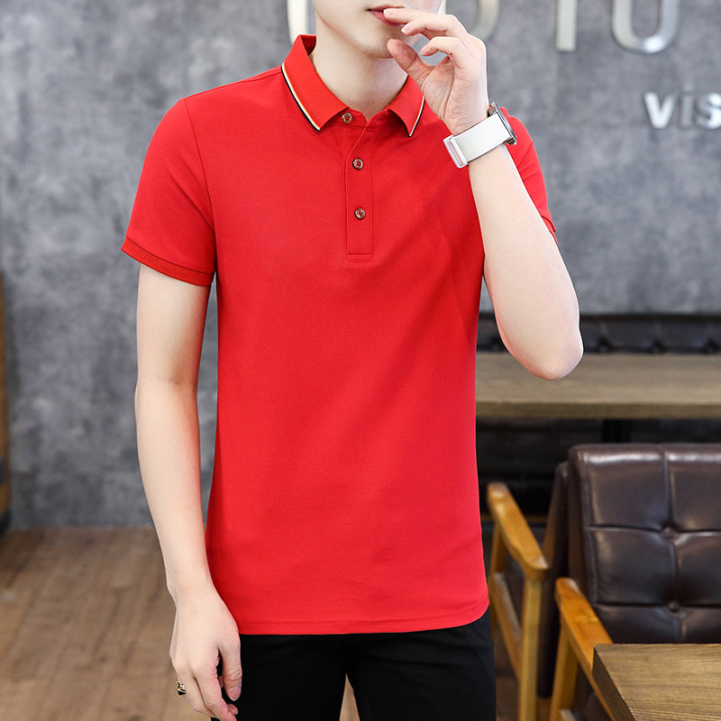 Men Solid Polo Collar T-shirt