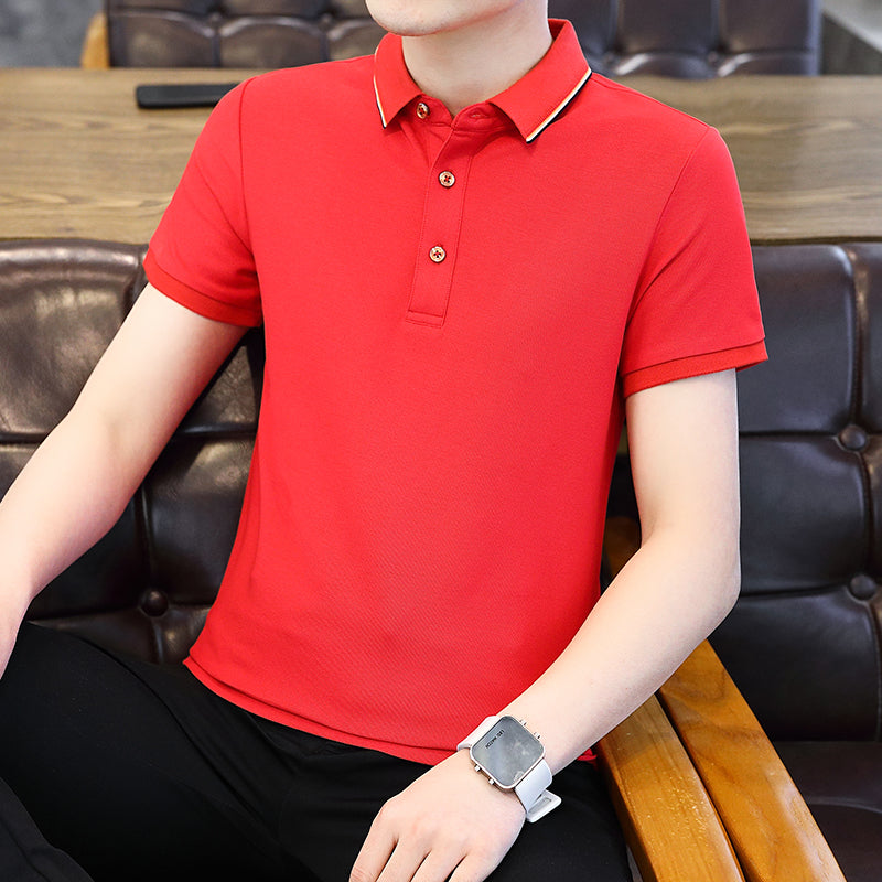 Men Solid Polo Collar T-shirt