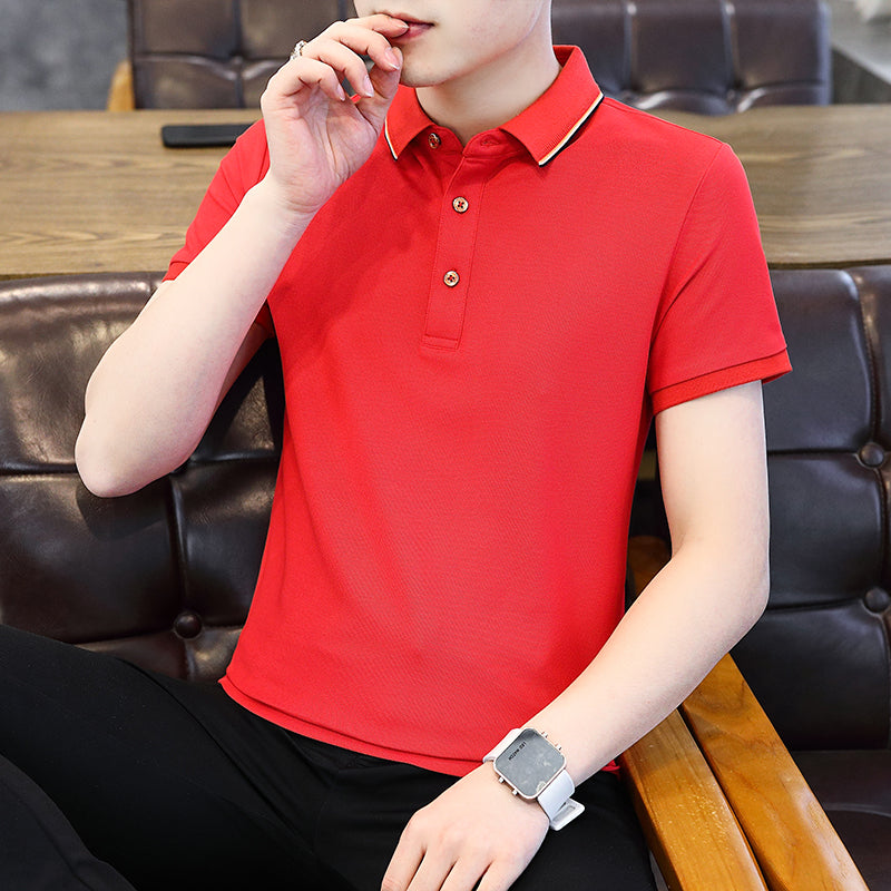 Men Solid Polo Collar T-shirt