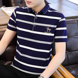 Striped Polo Collar Regular Fit T-shirt