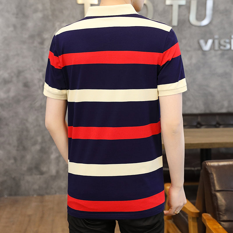 Men Colourblocked Polo Collar T-shirt