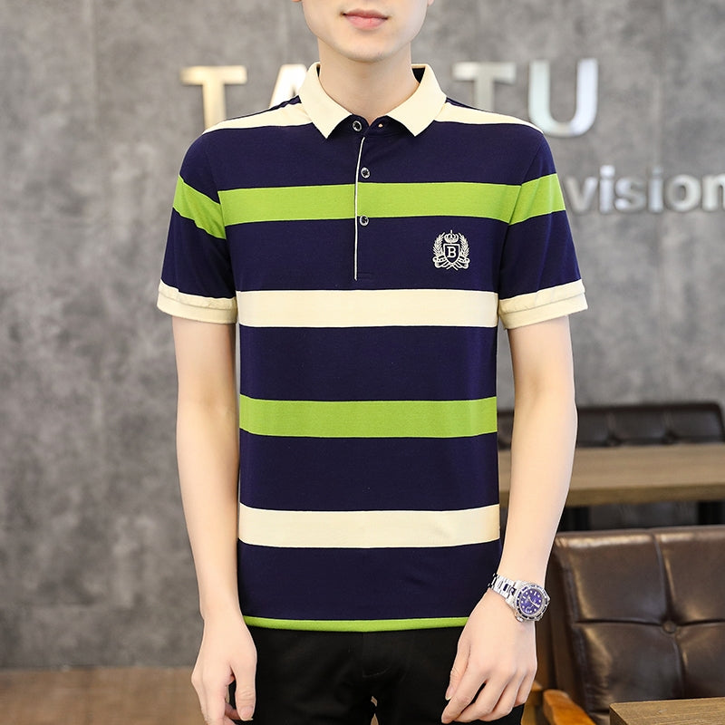 Men Colourblocked Polo Collar T-shirt