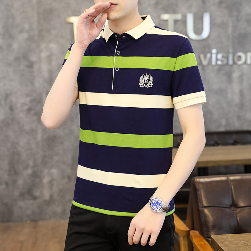 Men Colourblocked Polo Collar T-shirt