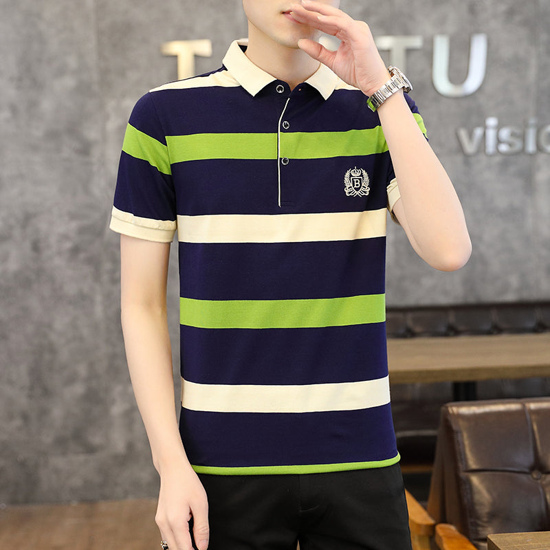 Men Colourblocked Polo Collar T-shirt