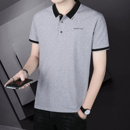 Men Self Design Polo Collar T-shirt