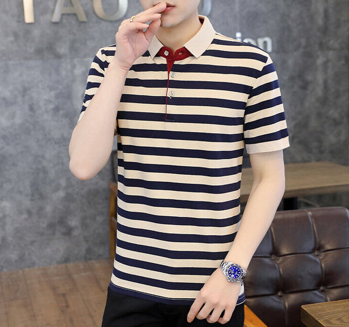 Men Striped Slim Fit T-shirt