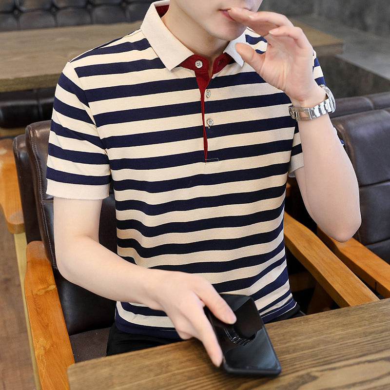 Men Striped Slim Fit T-shirt