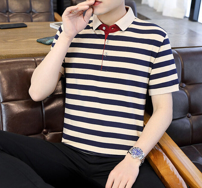 Men Striped Slim Fit T-shirt