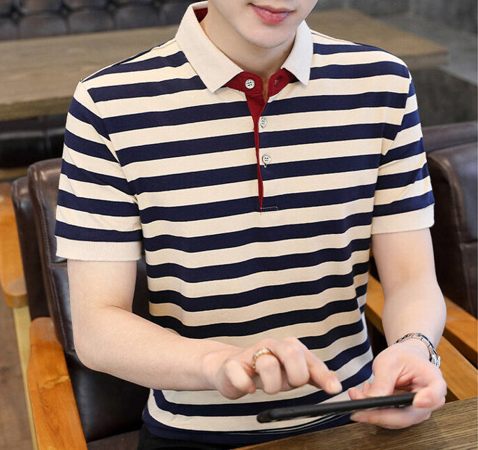 Men Striped Slim Fit T-shirt
