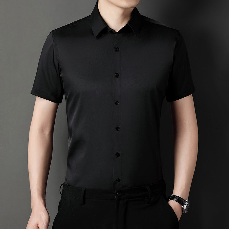 Men Slim Fit Solid Spread Collar Casual Shirt