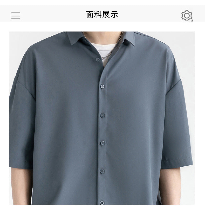 Men Solid Spread Collar Casual Shirt