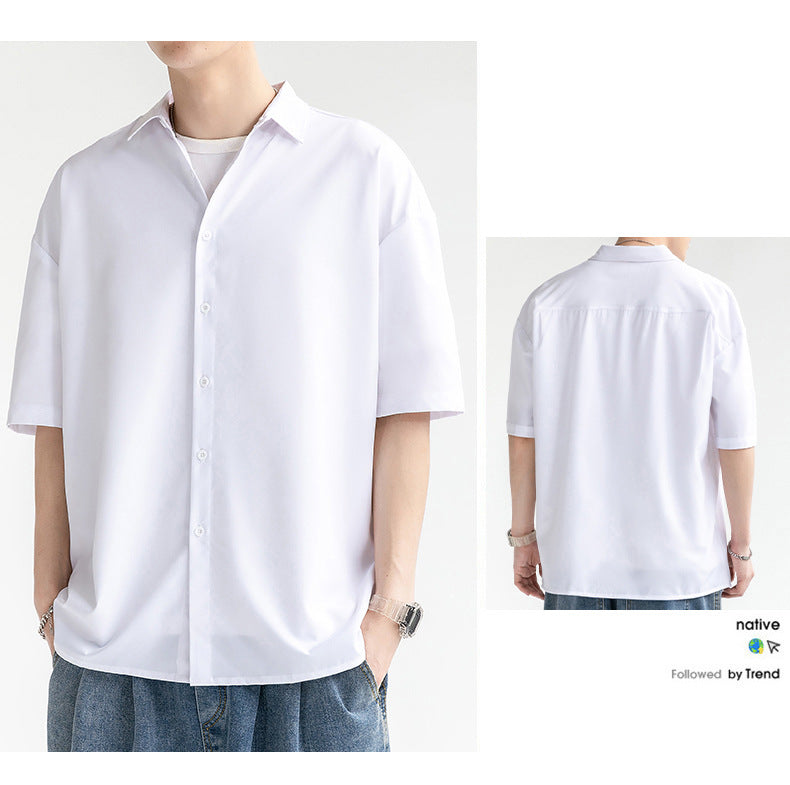 Men Solid Spread Collar Casual Shirt