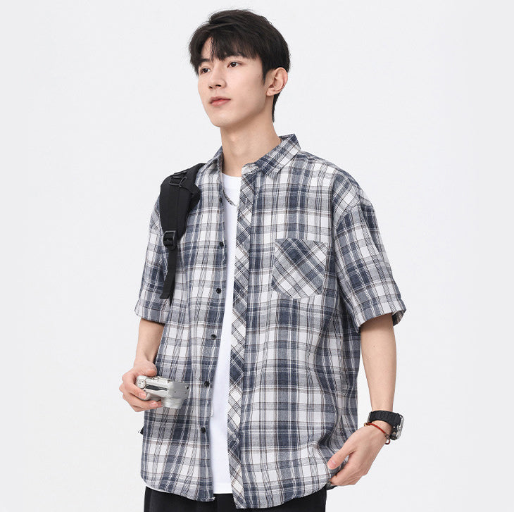 Checked Spread Collar Regular Fit Shirt