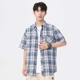 Checked Spread Collar Regular Fit Shirt