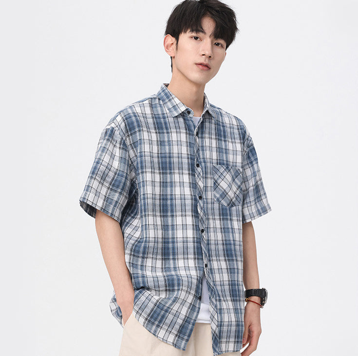 Checked Spread Collar Regular Fit Shirt