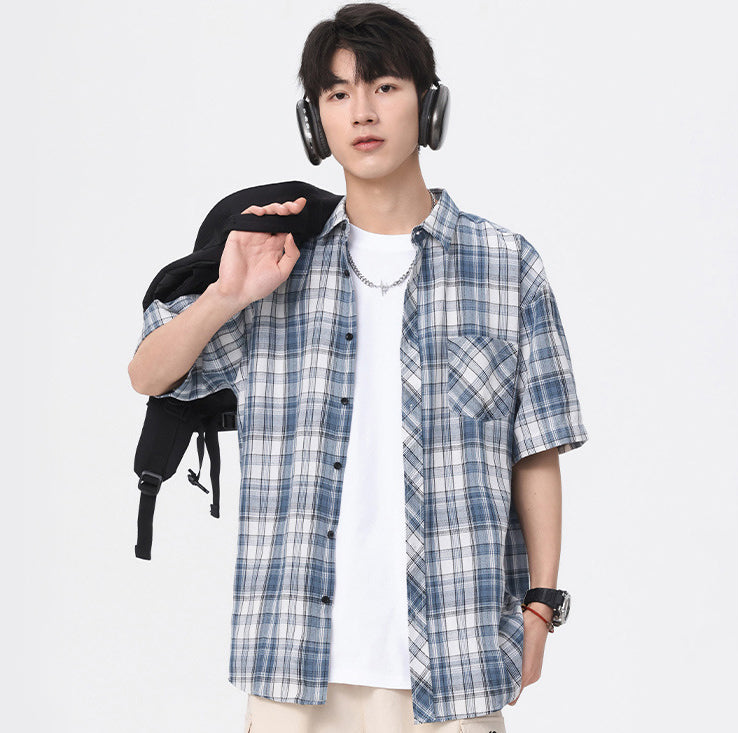 Checked Spread Collar Regular Fit Shirt