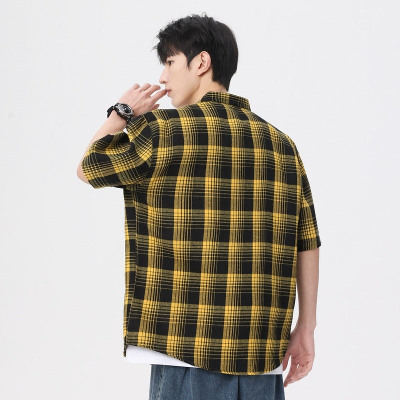 Men Regular Fit Checked Spread Collar Casual Shirt