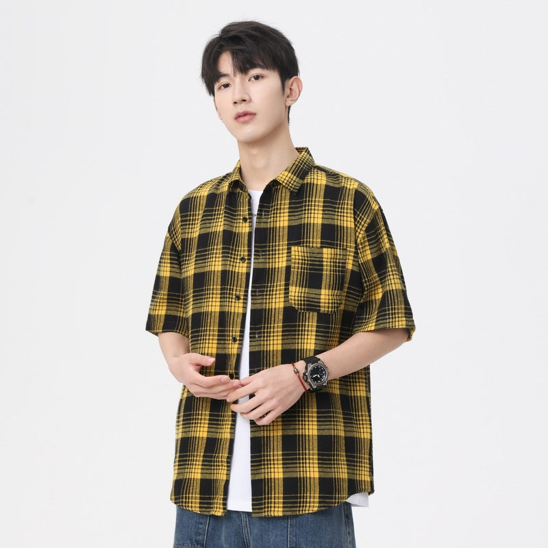 Men Regular Fit Checked Spread Collar Casual Shirt