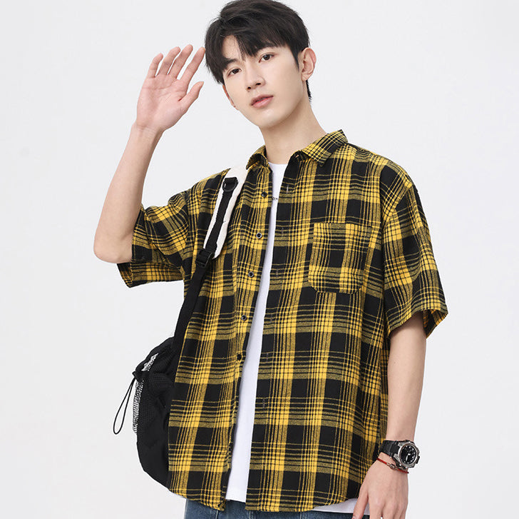 Men Regular Fit Checked Spread Collar Casual Shirt
