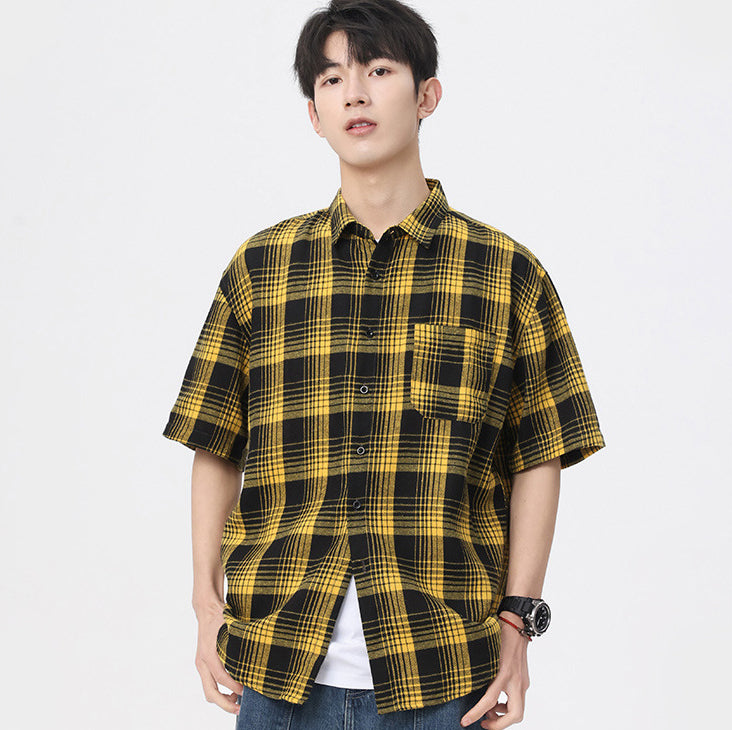 Men Regular Fit Checked Spread Collar Casual Shirt