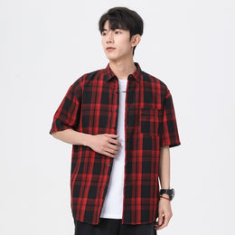 Checked Cutaway Collar Shirt