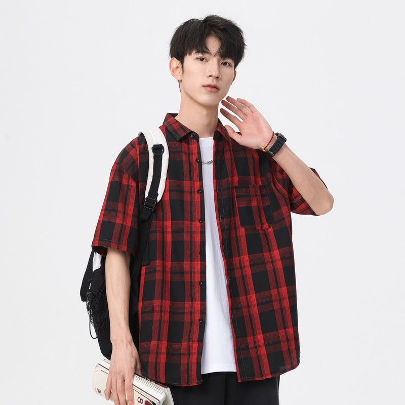 Checked Cutaway Collar Shirt