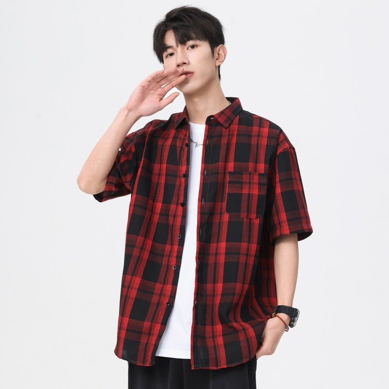 Checked Cutaway Collar Shirt