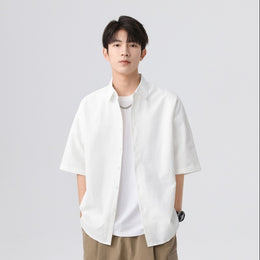 Men Textured Spread Collar Casual Shirt