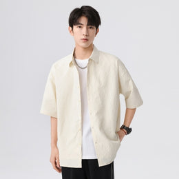 Textured Spread Collar Regular Fit Shirt
