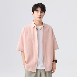 Textured Spread Collar Regular Fit Shirt