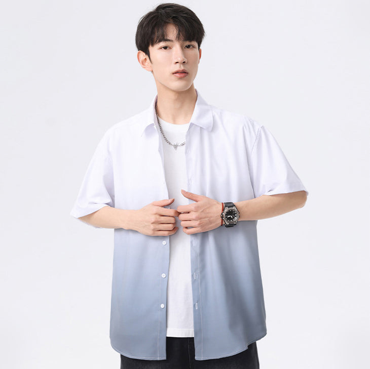 Men Colourblocked Spread Collar Casual Shirt