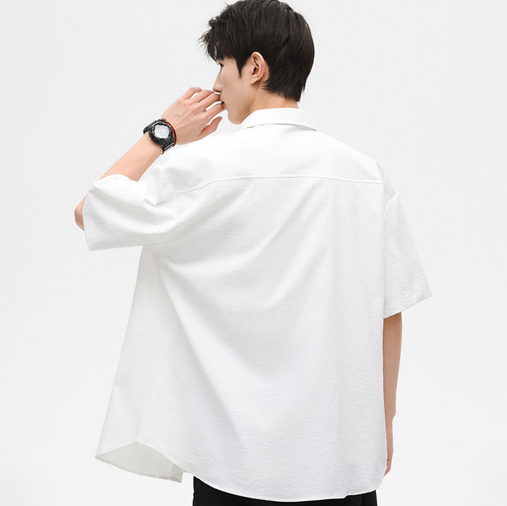 Textured Spread Collar Regular Fit Shirt
