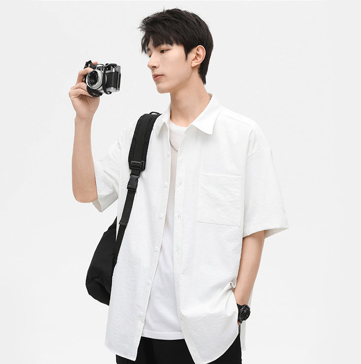 Textured Spread Collar Regular Fit Shirt