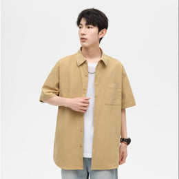 Men Solid Spread Collar Casual Shirt